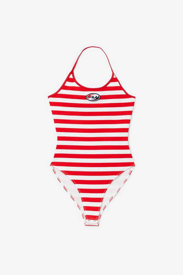 Fila Bodysuits Damske Červené / Biele / Námornícka Modrá - Catalina Halter Vypredaj - Slovakia 53798